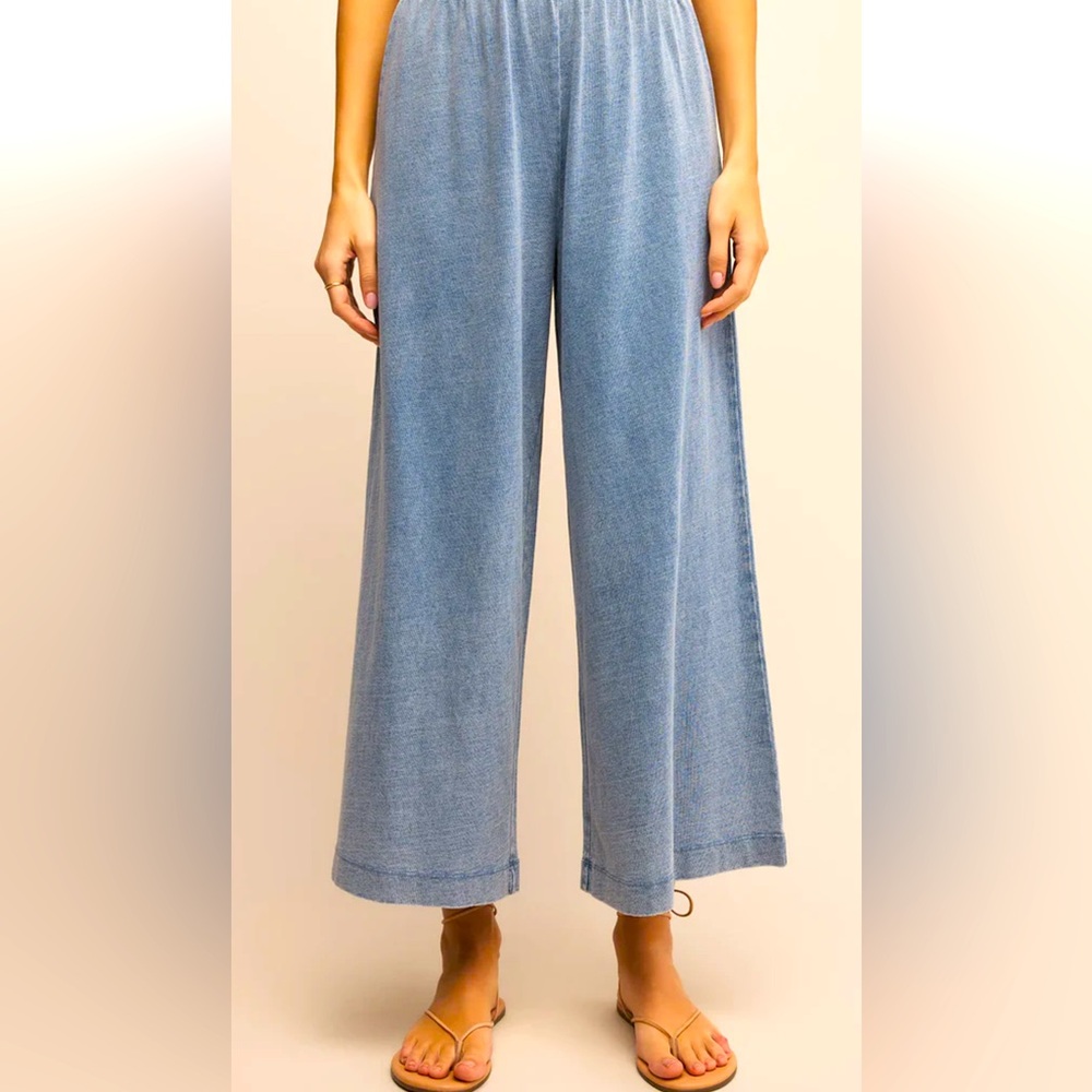NEW Z SUPPLY scout jersey flare pant in SMALL indigo